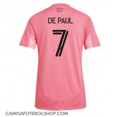 Camisa de time de futebol Inter Miami Rodrigo De Paul #7 Replicas 1º Equipamento Feminina 2025-26 Manga Curta Camisa de time de futebol Inter Miami Rodrigo De Paul #7 Replicas 1º Equipamento Feminina 2025-26 Manga Curta